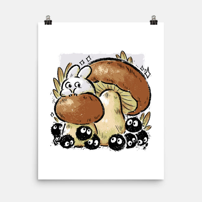 Wandering Soot With Autumn Mushrooms-None-Matte-Poster-xMorfina
