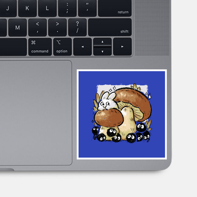 Wandering Soot With Autumn Mushrooms-None-Glossy-Sticker-xMorfina