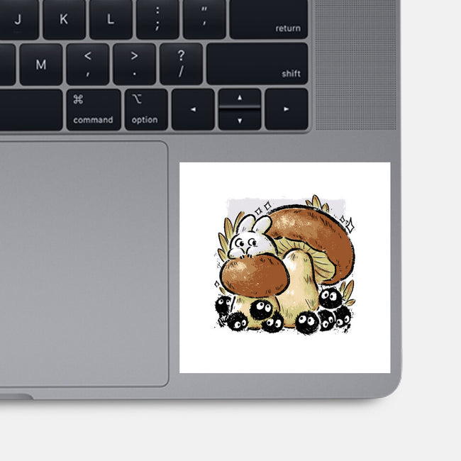 Wandering Soot With Autumn Mushrooms-None-Glossy-Sticker-xMorfina