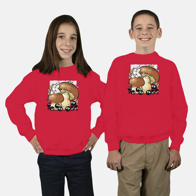 Wandering Soot With Autumn Mushrooms-Youth-Crew Neck-Sweatshirt-xMorfina