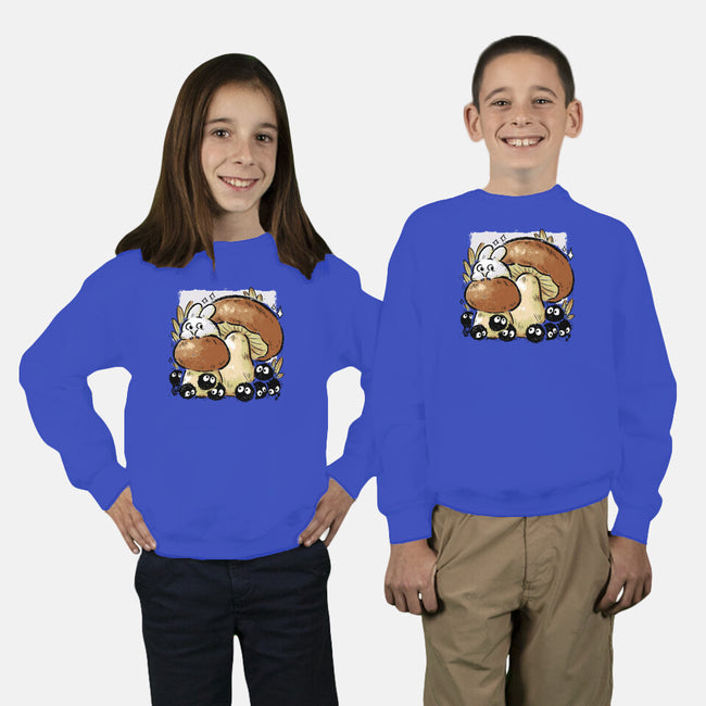 Wandering Soot With Autumn Mushrooms-Youth-Crew Neck-Sweatshirt-xMorfina