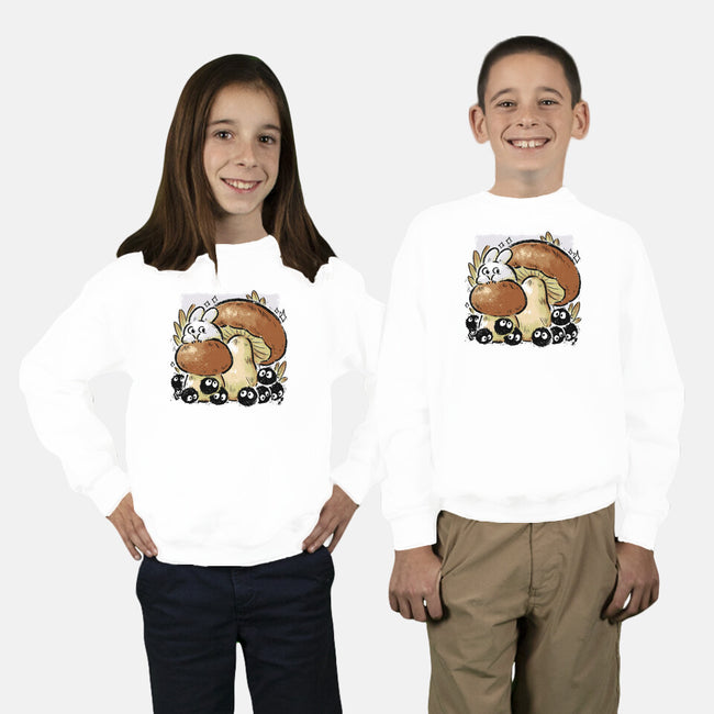 Wandering Soot With Autumn Mushrooms-Youth-Crew Neck-Sweatshirt-xMorfina