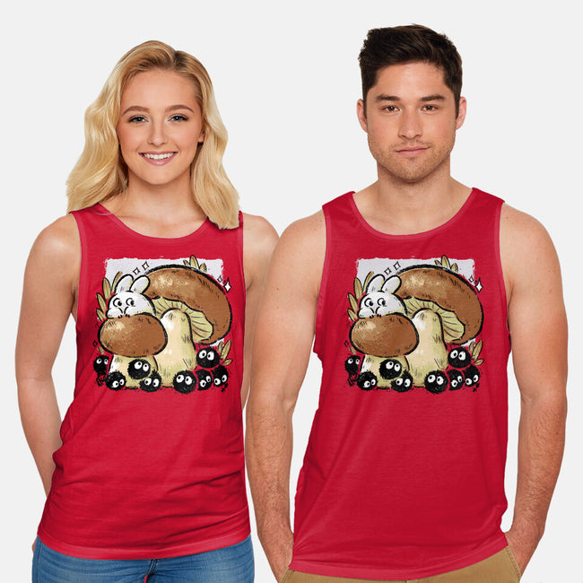Wandering Soot With Autumn Mushrooms-Unisex-Basic-Tank-xMorfina