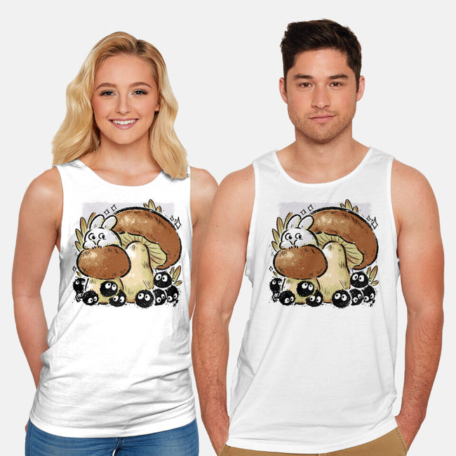 Wandering Soot With Autumn Mushrooms-Unisex-Basic-Tank-xMorfina