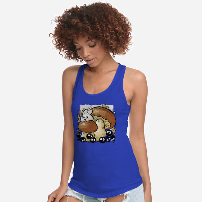 Wandering Soot With Autumn Mushrooms-Womens-Racerback-Tank-xMorfina