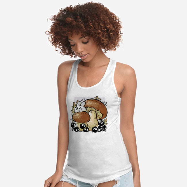 Wandering Soot With Autumn Mushrooms-Womens-Racerback-Tank-xMorfina