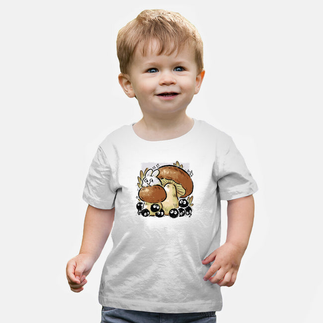 Wandering Soot With Autumn Mushrooms-Baby-Basic-Tee-xMorfina