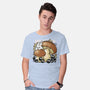 Wandering Soot With Autumn Mushrooms-Mens-Basic-Tee-xMorfina