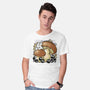 Wandering Soot With Autumn Mushrooms-Mens-Basic-Tee-xMorfina