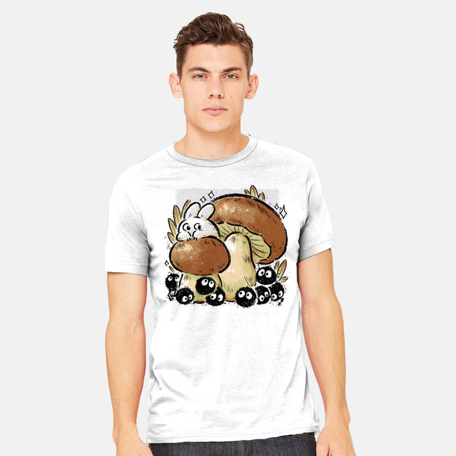 Wandering Soot With Autumn Mushrooms-Mens-Heavyweight-Tee-xMorfina
