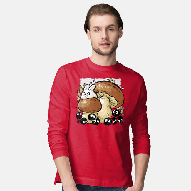Wandering Soot With Autumn Mushrooms-Mens-Long Sleeved-Tee-xMorfina