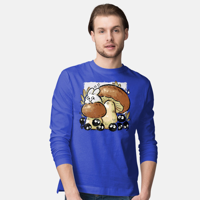 Wandering Soot With Autumn Mushrooms-Mens-Long Sleeved-Tee-xMorfina