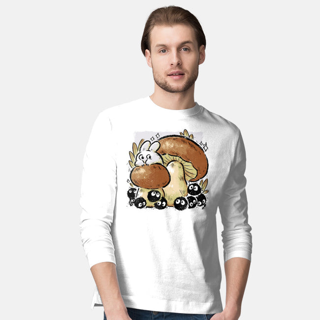 Wandering Soot With Autumn Mushrooms-Mens-Long Sleeved-Tee-xMorfina
