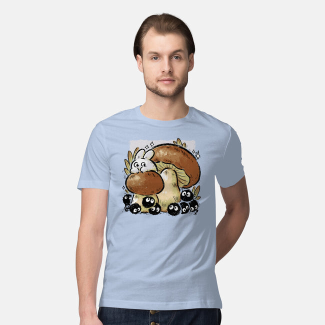 Wandering Soot With Autumn Mushrooms-Mens-Premium-Tee-xMorfina