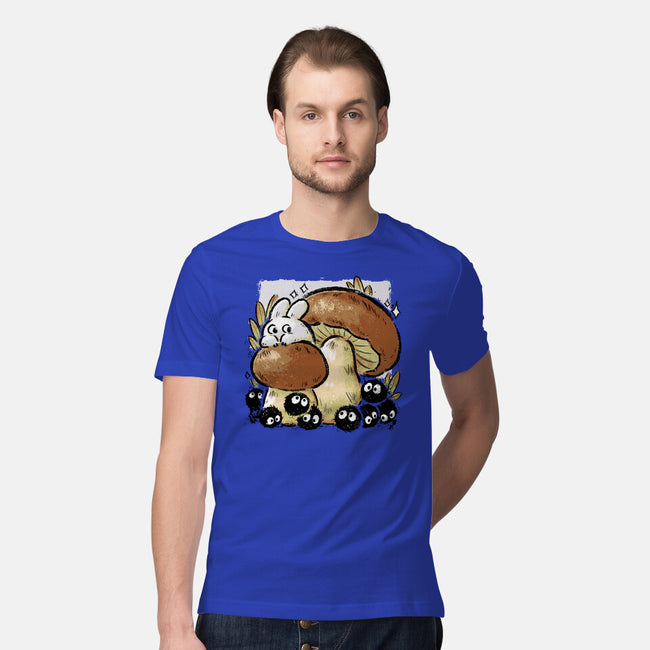 Wandering Soot With Autumn Mushrooms-Mens-Premium-Tee-xMorfina