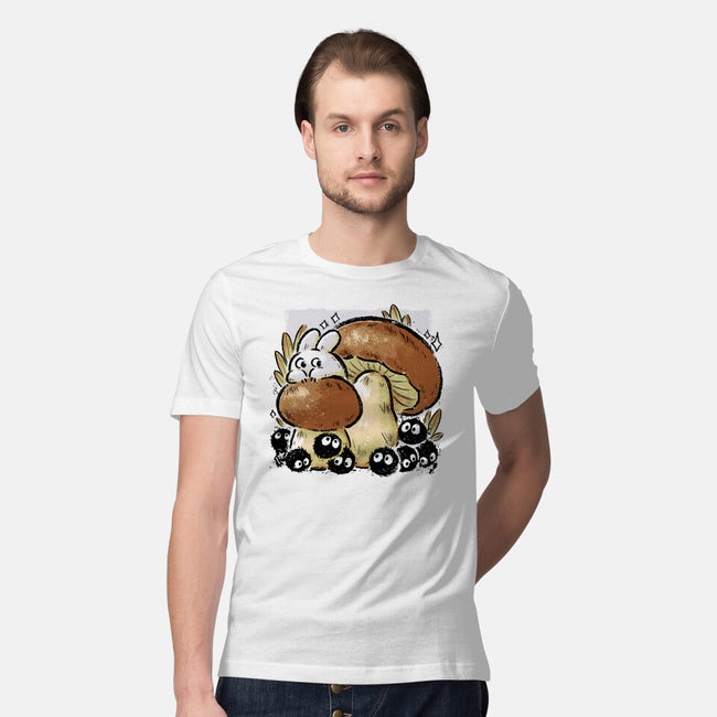Wandering Soot With Autumn Mushrooms-Mens-Premium-Tee-xMorfina