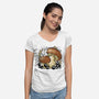 Wandering Soot With Autumn Mushrooms-Womens-V-Neck-Tee-xMorfina