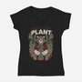 Just One More Plant Bear-Womens-V-Neck-Tee-tobefonseca