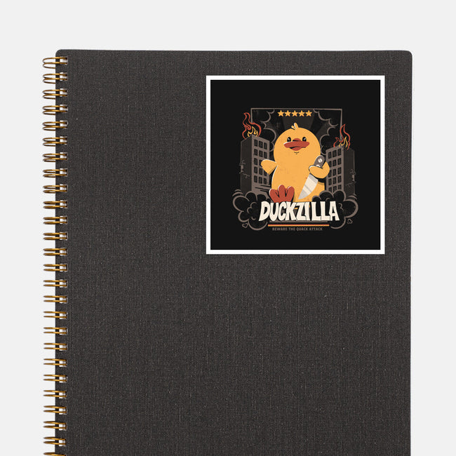 Duckzilla Funny Duck Attack-None-Glossy-Sticker-tobefonseca