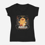 Duckzilla Funny Duck Attack-Womens-V-Neck-Tee-tobefonseca