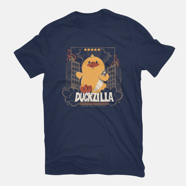 Duckzilla Funny Duck Attack-Mens-Basic-Tee-tobefonseca