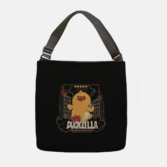 Duckzilla Funny Duck Attack-None-Adjustable Tote-Bag-tobefonseca