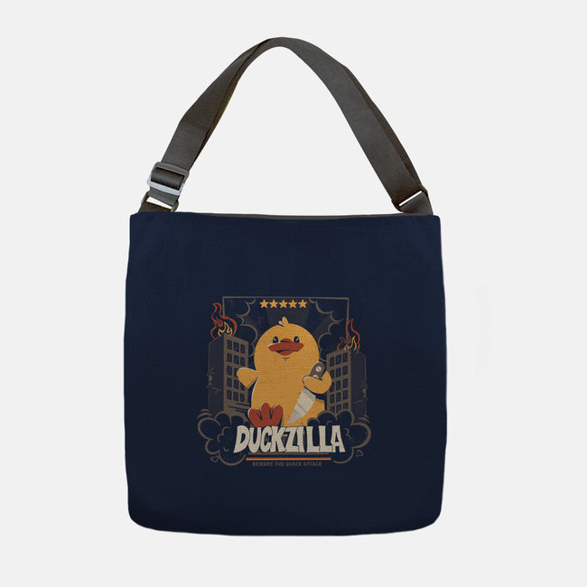 Duckzilla Funny Duck Attack-None-Adjustable Tote-Bag-tobefonseca