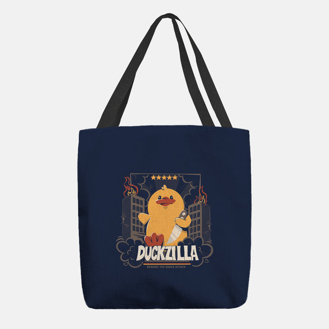 Duckzilla Funny Duck Attack-None-Basic Tote-Bag-tobefonseca