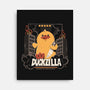 Duckzilla Funny Duck Attack-None-Stretched-Canvas-tobefonseca