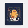 Duckzilla Funny Duck Attack-None-Stretched-Canvas-tobefonseca
