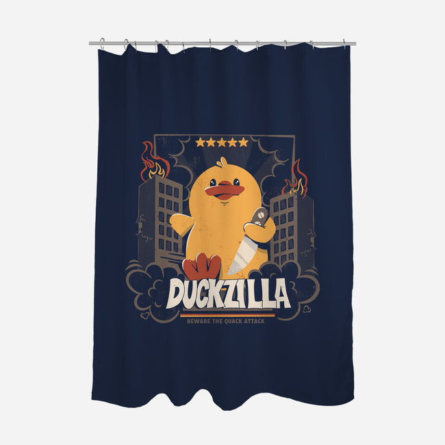 Duckzilla Funny Duck Attack-None-Polyester-Shower Curtain-tobefonseca