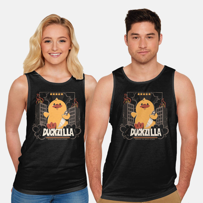 Duckzilla Funny Duck Attack-Unisex-Basic-Tank-tobefonseca