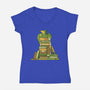 Treasure Hoarder Dragon-Womens-V-Neck-Tee-tobefonseca
