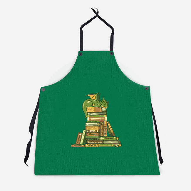 Treasure Hoarder Dragon-Unisex-Kitchen-Apron-tobefonseca