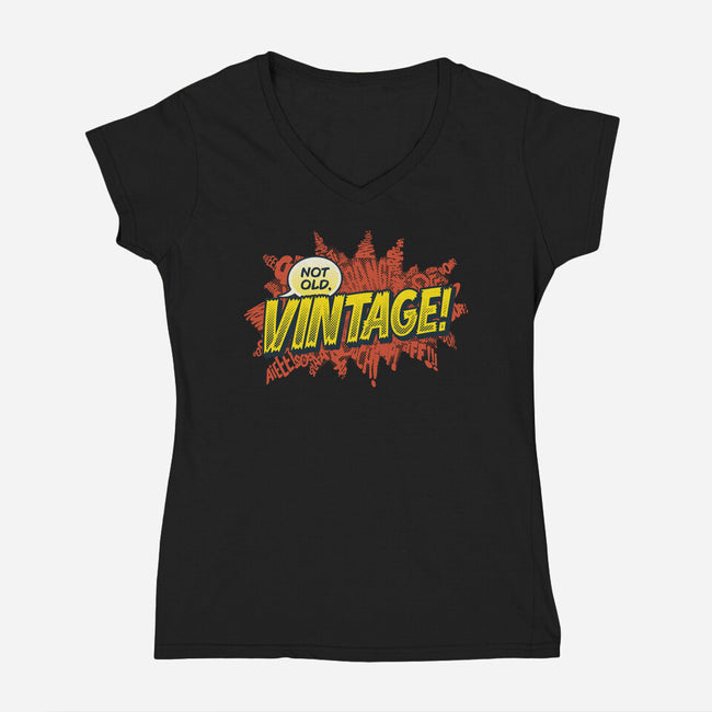 Not Old Vintage Comics-Womens-V-Neck-Tee-tobefonseca