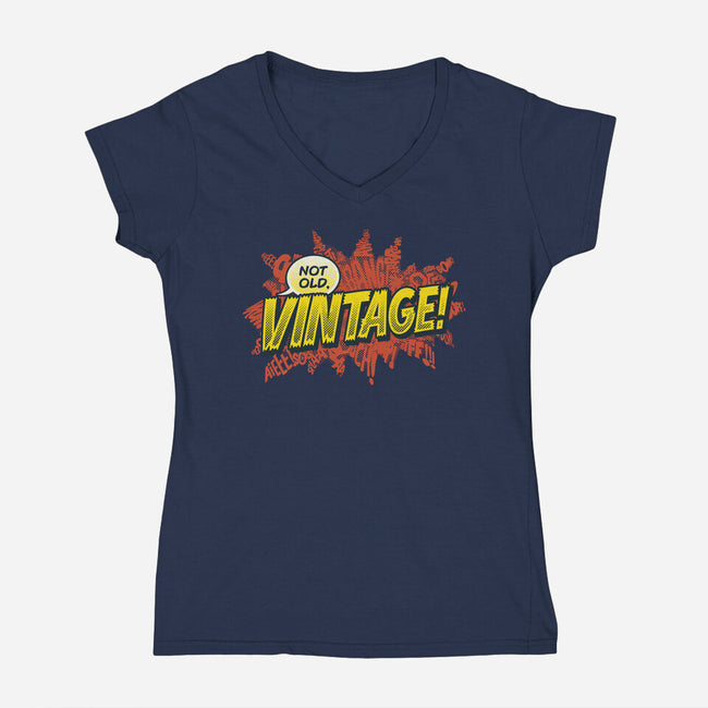 Not Old Vintage Comics-Womens-V-Neck-Tee-tobefonseca