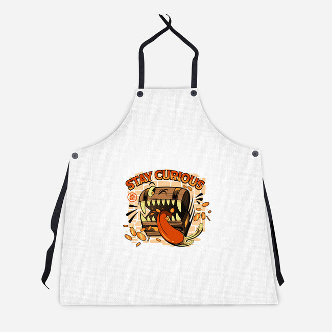 Stay Curious Mimic RPG-Unisex-Kitchen-Apron-tobefonseca