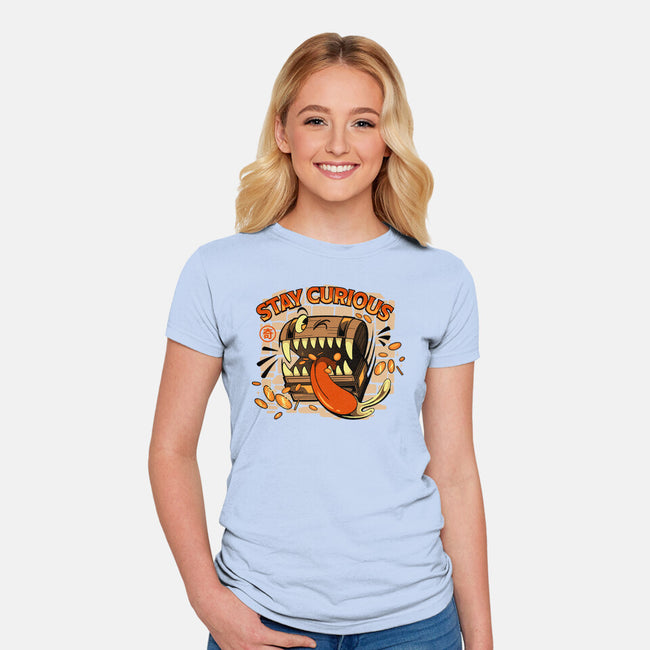 Stay Curious Mimic RPG-Womens-Fitted-Tee-tobefonseca