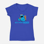 But First Coffee Monster-Womens-V-Neck-Tee-rocketman_art