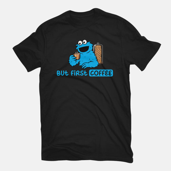 But First Coffee Monster-Womens-Basic-Tee-rocketman_art