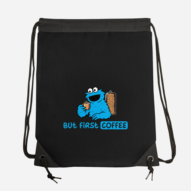 But First Coffee Monster-None-Drawstring-Bag-rocketman_art