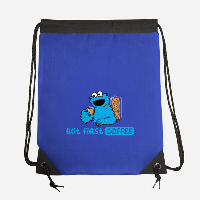 But First Coffee Monster-None-Drawstring-Bag-rocketman_art