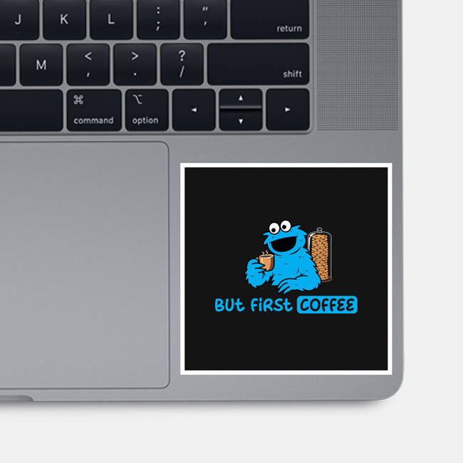 But First Coffee Monster-None-Glossy-Sticker-rocketman_art