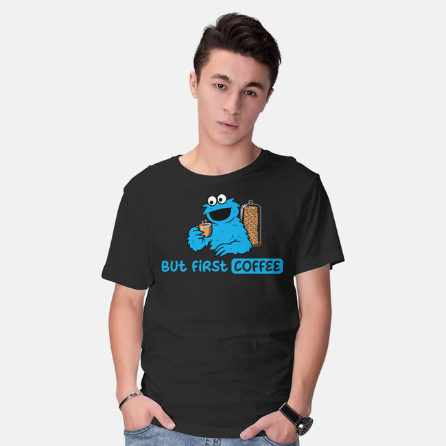 But First Coffee Monster-Mens-Basic-Tee-rocketman_art