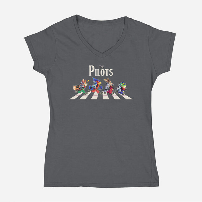 The Pilots-Womens-V-Neck-Tee-2DFeer