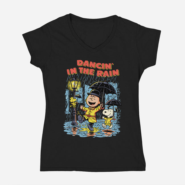 Dancing In The Dark-Womens-V-Neck-Tee-P1yu5h