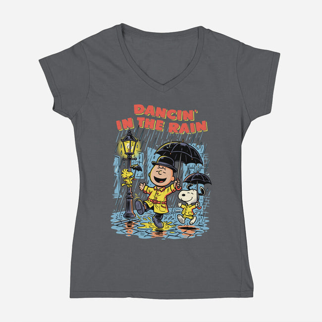 Dancing In The Dark-Womens-V-Neck-Tee-P1yu5h