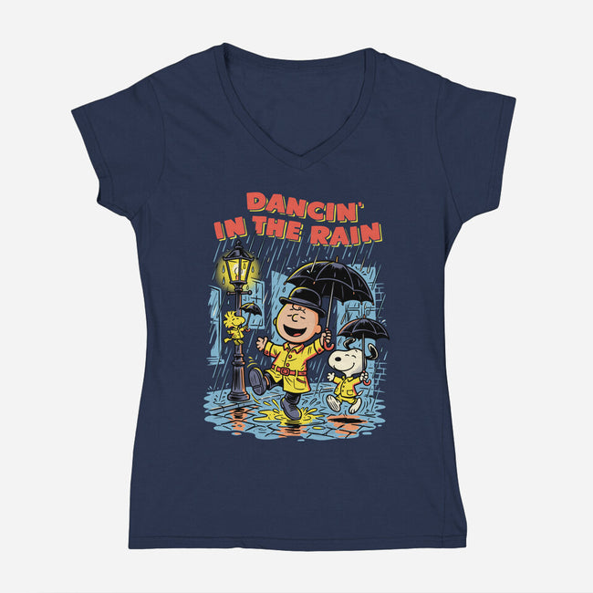 Dancing In The Dark-Womens-V-Neck-Tee-P1yu5h