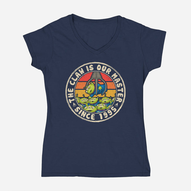 The Claw Is Our Master-Womens-V-Neck-Tee-NMdesign