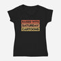 Raised With Saturday Cartoons-Womens-V-Neck-Tee-NMdesign